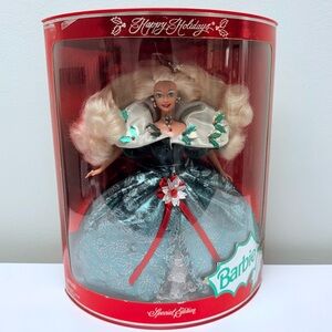 NIB 1995 Happy Holidays Special Edition Barbie, collector doll stand included